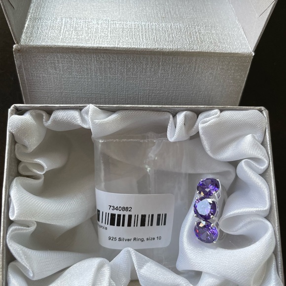 NWT 3-Stone Tanzanite 925 Ring - Picture 5 of 7